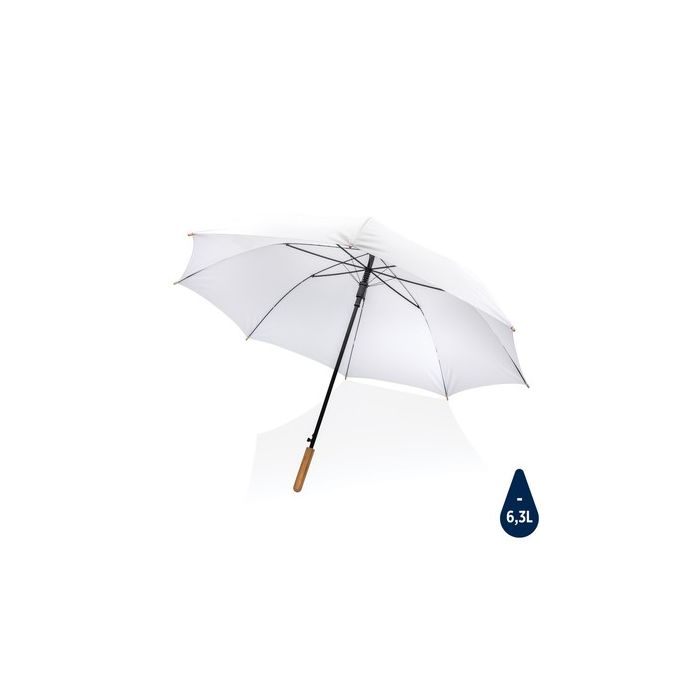 Bambusowy parasol automatyczny 27" Impact AWARE™ rPET biały