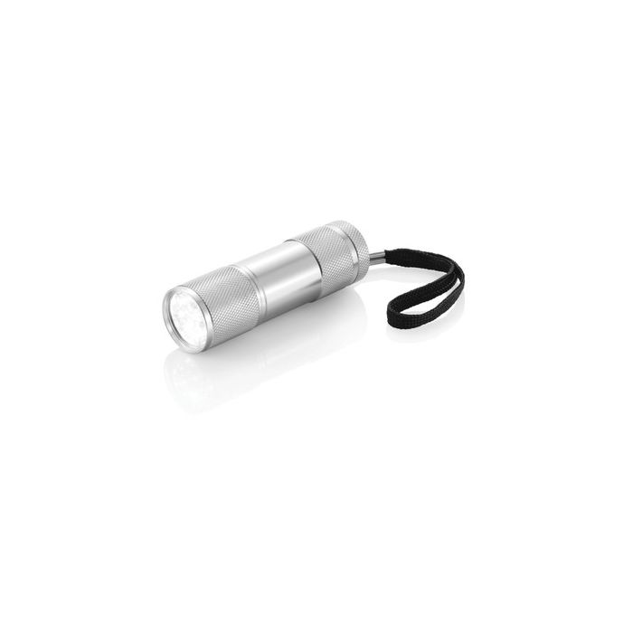 Latarka 9 LED Quattro srebrny