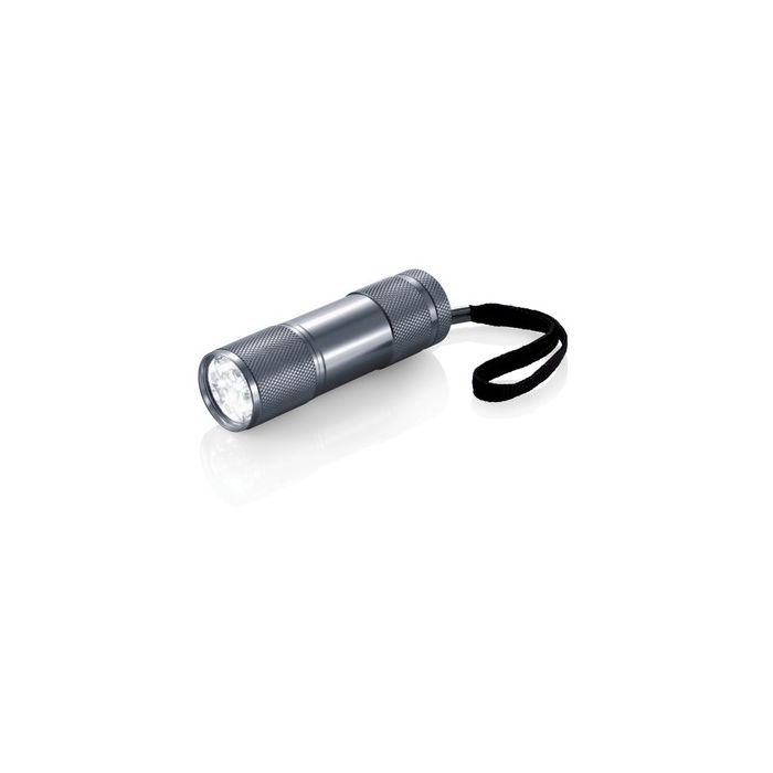 Latarka 9 LED Quattro szary