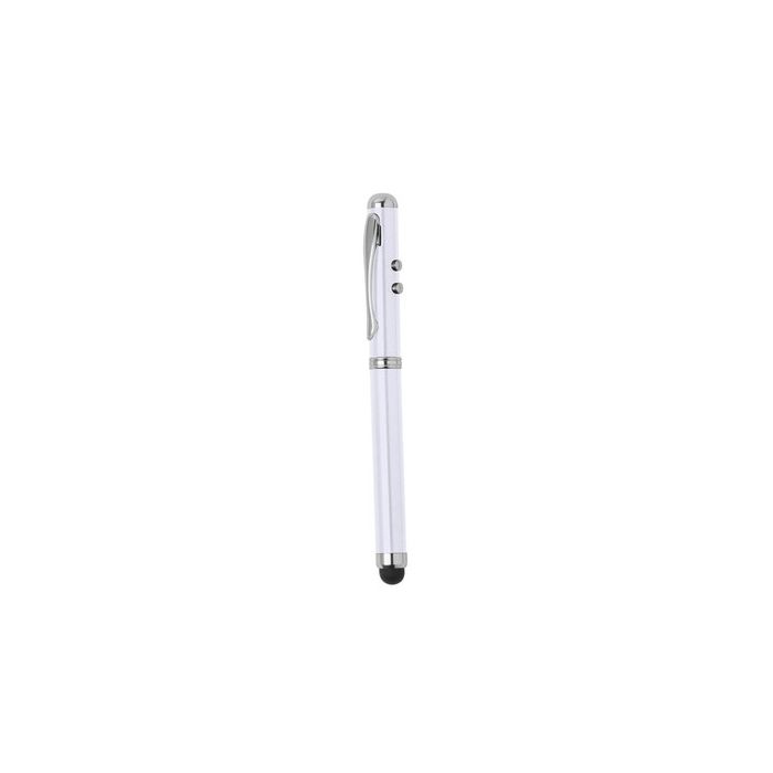 Wskaźnik laserowy, lampka LED, długopis, touch pen biały