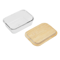 ROSILI L - Pudełko na lunch z bambusową pokrywką. Pojemność ok. 1060 ml.
