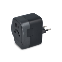 Adapter podróżny PowerPro wykonany z plastiku pochodzącego z recykling