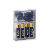 Akumulatory Aqiila USB-C typu AAA 600 mAh, zestaw 4 szt., czarny