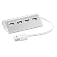 ALUHUB - Hub USB, Srebrny Mat