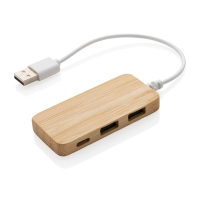 Bambusowy hub USB 2.0 z USB typu C brązowy