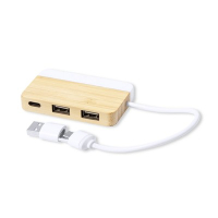 Bambusowy hub USB i USB typu C neutralny