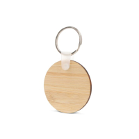 Bambusowy okrągły brelok do kluczy, naturalny