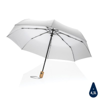 Bambusowy parasol automatyczny 21" AWARE™ RPET biały