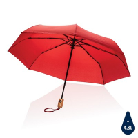 Bambusowy parasol automatyczny 21" Impact AWARE™ rPET czerwony