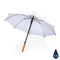 Bambusowy parasol automatyczny 23" AWARE™ RPET biały