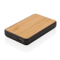 Bambusowy power bank 5000 mAh czarny