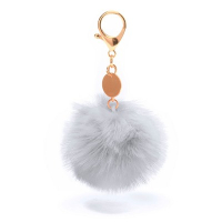 Brelok do kluczy "pompon" biały