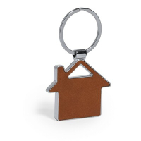 Brelok do kluczy z frontem i tyłem ze skóry z recyklingu brązowy