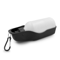 Butelka podróżna dla psa 250 ml, miska na wodę z karabińczykiem | Maud czarny