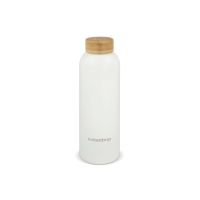 Butelka ze stali nierdzewnej Waterdrop z bambusową nakrętką 600 ml, biały