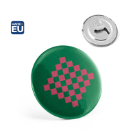 Button P'IN 12. Button P'IN 12. Okrągła przypinka magnetyczna z otwieraczem do butelek