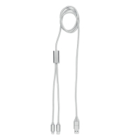 CABLONG - Długi kabel do ładowania 2w1, Srebrny