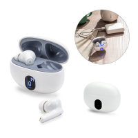 CAETANO. Bezprzewodowe słuchawki douszne z 4-godzinnym czasem pracy na baterii w ABS pochodzącego z recyklingu (100% rABS)