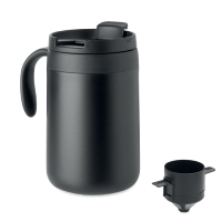 CAFETITO - Filtr do kawy do kubka o podwójnyc, Czarny