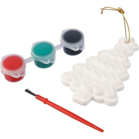 Choinka do malowania, farbki i pędzelek neutralny