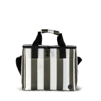 CITY TORBA TERMICZNA STRIPE rPET DUŻA, ZIELONO-BIAŁY