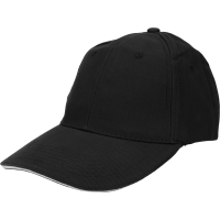 Czapka z daszkiem bawełniana 6 paneli, czarny