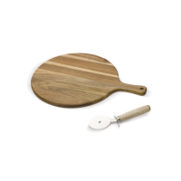 Deska do pizzy z nożem, drewniany