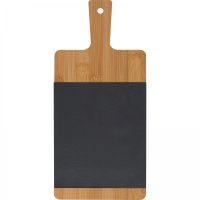 Deska kuchenna bambusowa z łupkiem, beżowy