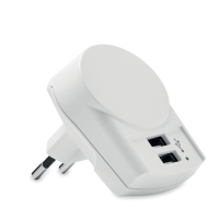 EURO USB CHARGER 2XA - Ładowarka Euro USB (2xA) 12W, Bialy