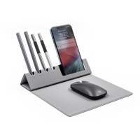 Evopad Charge Eco - Podkładka po mysz z ładowarką bezprzewodową & stojak na telefon wykonana z materiału RPET