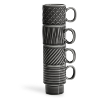 Filiżanki do espresso 4-pak, szary