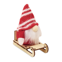 FROSTY SLEIGH - Skrzat na drewnianych saniach, Czerwony