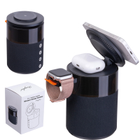 Głośnik z ładowarką bezprzewodową Ferraghini RILEY, czarny