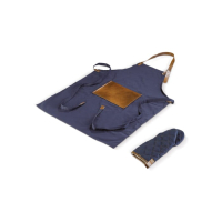 Grillowy fartuch z rękawicą, ciemnoniebieski