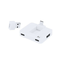 Hub USB 2.0 i USB-C z RABS biały