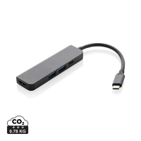 Hub USB 3.0 i USB typu C Terra, wejście HDMI 4K, RABS szary