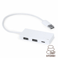 Hub USB i USB-C z ekstraktu z kamienia biały