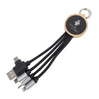 Kabel do ładowania 3w1 z podświetlanym logo, beżowy