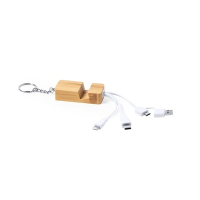 Kabel do ładowania, stojak na telefon, brelok do kluczy brązowy