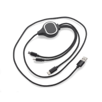 Kabel USB 3 w 1 LUX czarny