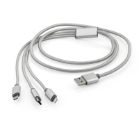 Kabel USB 3 w 1 TALA srebrny