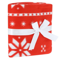 Koc RPET, świąteczny wzór czerwony