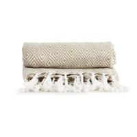 Koc w romby, beżowy