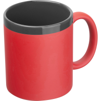 Kubek ceramiczny soft touch 300 ml RONALD, czerwony
