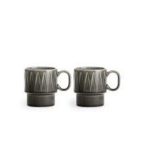 KUBEK DO KAWY COFFEE & MORE 2-PAK, SZARY