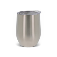 Kubek o podwójnych ściankach z pokrywką 300ml, srebrny