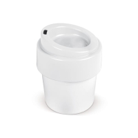 Kubek termiczny z pokrywką 240 ml, biało / biały