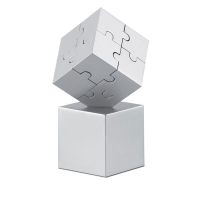 KUBZLE - Magnetyczne puzzle 3D, Srebrny Mat