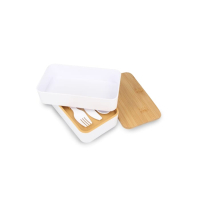 Lunchbox Bento R-PP & Bamboo, biały