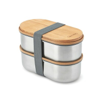 Lunchbox, pudełko śniadaniowe Black+Blum Double Bento grey